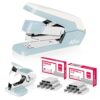 Deli Effortless Desktop Stapler, Heavy Duty Stapler, Blue