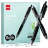 deli Gel Pens, Retractable 0.7mm Black Ink Pens, 12 Pcs Pens & 6 Refills