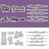 DELORIGIN Halloween Greeting Words Cutting Die Card Making Die Stencil Carbon Steel Die Cuts Scrapbooking Embossing Template for Birthday Greeting Cards Craft Album Letter Invitation Decor