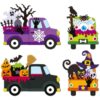 DELORIGIN Halloween Truck Cutting Die Card Making Die Stencil Carbon Steel Die Cuts Scrapbooking Embossing Template for Birthday Halloween Greeting Cards Craft Album Letter Invitation Envelope Decor