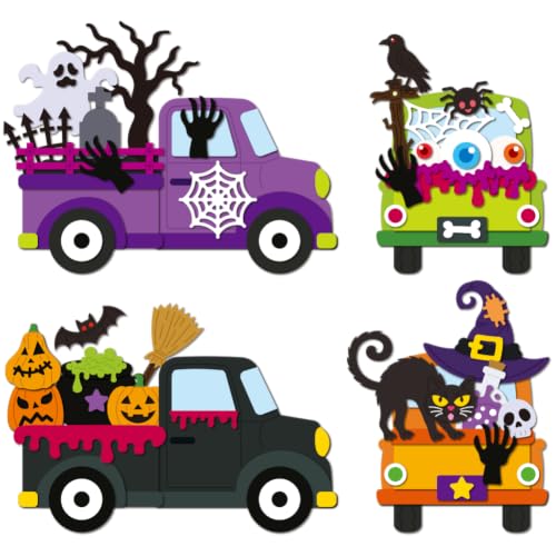 DELORIGIN Halloween Truck Cutting Die Card Making Die Stencil Carbon Steel Die Cuts Scrapbooking Embossing Template for Birthday Halloween Greeting Cards Craft Album Letter Invitation Envelope Decor