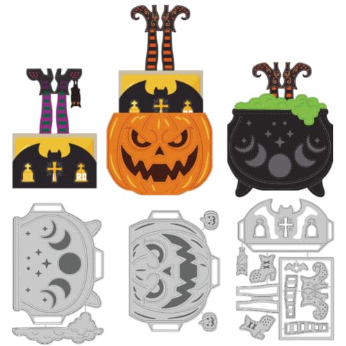 DELORIGIN Halloween Witch Card Holder Cutting Die Coin Holder Card Making Die Stencil Carbon Steel Die Cuts Scrapbooking Embossing Template for Greeting Cards Craft Album Letter Invitation Decor