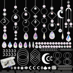 DEMIUKO DIY Suncatcher Kit 228 PCS Crystal Suncatchers Making Supplies Hanging Prism Suncatcher Arts and Crafts for Adults Sun Catchers Rainbow Maker for Gifts Window Home Garden Patio Decor