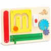 deMoca Wooden Toddler Busy Board for 1 2 3 Year Old