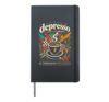 Depresso Funny Sarcastic Espresso Pun Coffee Lover Hardcover Journal, Black