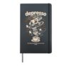 Depresso Funny Sarcastic Espresso Pun Coffee Lover Hardcover Journal, Black