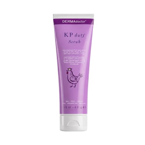 DERMAdoctor KP Bump Eraser Body Scrub with 10% AHAs + PHAs for Keratosis Pilaris, Dry, Rough, and Bumpy Skin, Dermatologist Formulated Exfoliating Body Scrub with Glycolic and Lactic acids - 4 Fl oz