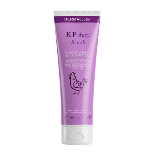 DERMAdoctor KP Bump Eraser Body Scrub with 10% AHAs + PHAs for Keratosis Pilaris, Dry, Rough, and Bumpy Skin | Dermatologist Formulated Exfoliating Body Scrub with Glycolic and Lactic acids - 6 Fl oz