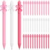 DERTE 36 Pcs Coquette Pink Bow Retractable Gel Pens Black Ink