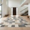 Design&I 8'x10' Muted Grays and Checkered Abstract Washable Area Rug