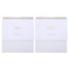 Desk Calendar Paper Standing Planner Monthly 2pcs White