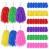 Deskium 48 Pcs Plastic Cheer Pompoms with Handles, Cheerleading Sports Spirit Pom Poms, Cheering Decorations for Team Spirit, Sports, Dance, Party, 6 Colors, 8 Pcs Each, for Teams and Individuals