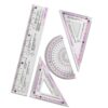 Desk Layout Geometry Ruler Set Transparent 4 Piece, A