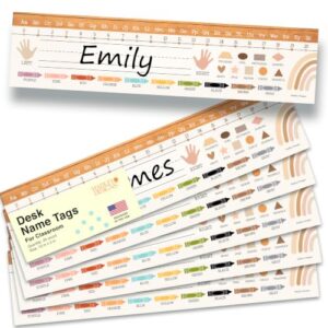 Desk Name Tags for Classroom, 25pcs Nameplate & Student Name Tags for Desks