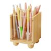 Desk Organizer For Classroom & Office – Wooden Pen Holder