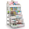 Desk Organizer with Drawers, 5 Drawers Storage Organizer, Desktop Storage Drawers for Office Supplies, Plastic Stationary Organizer, Makeup Organizer, Desk Storage Box for Office, School, Home