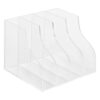 Desk Storage Bins Clear Folder & Binder Rack Vertical 4 Compartments