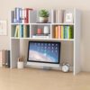 Desktop Bookshelf for Computer Desk, Wooden Desktop Organizer Shelf with 6 Shelves, Bookshelf Storage for College Dorm Office Home, White