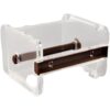 Desktop Tape Dispenser with Serrated Edge, Clear Tape Organizer for Office and Home Use, PS and ABS Plastic, Open Style, Fits Various Tape Widths, Brown, 4.1 x 3.6 x 2.8 in