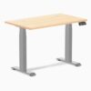 Desky Dual Mini Hardwood Sit Stand Desk Maple 32" Grey