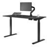 Desky Single Sit Stand Desk Black 78.7" Grommets Black