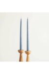 Deurne Turquoise Taper Candle 11.8 in 11.8in Long Burning Pillar Candle for Table Settings and Home Decor, Set of 2, Scent, Turquoise Paraffin Wax, 10-Hour Burn Time - 142335