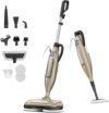 DEVOAC VM6 Scrubbing Steam Mop with Rotating Mop Pads, 10 in 1 Steam Mop, Lightweight Spin Mop & 3 Steam Modes for Hard Floor Laminate Marble Floors (Champagne)