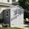 Devoko 6 x 4 FT Resin Outdoor Storage Shed with Floor, Plastic Tool Shed