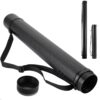 DEWEL Adjustable Poster Tube 24.5-40", Telescoping Art Storage Tube, Black