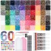 DEWJDFSC 1 Boxes 60 Color 75000+Pcs Rhinestones for Bedazzling Kit 3mm