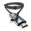dibdib Lightning to HDMI Adapter Cable 6.6FT 1080P, iPhone to HDMI Cable for TV Projector Monitor, Supports iPhone 14 13 12 11 XS XR X iPad (NOT iPhone 15+)