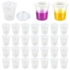 DICOSMETIC 30Pcs Paint Cups with Lids Reusable Small Plastic Paint Cups 3.15x3.39 Inch No Spill Paints Water Cup Mini Paints Brush Cleaner Container for School Classroom Art Crafts Supplies