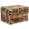 Didiseaon Vintage Wooden Treasure Chest Storage Box for Jewelry, Coffee