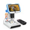 Digital Microscope 5" LCD 1080P Video Recorder 200X Magnification Wireless IR Remote 8 LED 2M Child Camera Microscopio