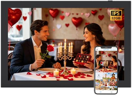 Digital Picture Frame 10.1” Electronic-Digital-Photo-Frame - 32GB Smart Digital Frame, Auto-Rotate, Slideshow, Share Photo Video from Phone via APP Email, Free Cloud, Birthday Gift for Women Men Black