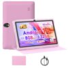 DIGITHINK Tablet 7Inch Android 14.0 with Protective Case, 8GB(3+5GB Expand) RAM+ 32GB ROM, IPS Screen, Dual Camera, Bluetooth 5.0 WiFi Tab (Pink)