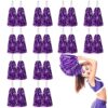DILIBRA 24 Pcs Metallic Cheerleading Pom Poms with Baton Handle (Purple)