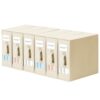 DIMJ Bed Sheet Organizers and Storage 6 Pack - Foldable Sheet Holder for Linen Bedding Storage Box for organization, Sheets Set Holder for Blanke, Towel (King & Queen Size), Beige