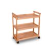 DimyFew Art Material Cart Storage Cart Organizer Trolley Rack with Beech Wood Construction Open Frame and Flat Shelves Mobile Suitable for Painters classrooms, Three-Layer, Widened