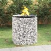 DINDING Gabion Fire Pit Silver Galvanized Iron Diameter 39.4 in Heavy Duty Welded Wire Mesh Circular Professional Garden Outdoor Heater