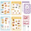 Diner Restaurant Play Set Food Play Kitchen Accessories Restaurant Toy Set 2 Double Sided Restaurant Menu Pen Waiters Order 60Page Receipt Book Pretend Play Set Role Play Accessories Total of 4
