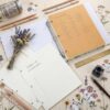 Dinifee Document Organizer Binder Important Document Binder Wildflower Premium Linen Folder System Daily Docs File with Full and Half-Page Envelopes for Important Papers Passports Birth Certificates