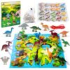Dinochez Dinosaur Chess Game, 20Pcs Dinosaur Stones & Portable Storage Bag, Strategy Board Games for Family Games Night, Valentines, Easter, Stocking Stuffers, Party Favors