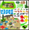 Dinosaur Animal Sensory Bin Sand Toy Kit with Lid, Molds and Tools