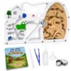 Dinosaur Egg Ant Farm Castle, Clear Acrylic Sand Habitat with Dual Chambers and Large Viewing Area, Ant Colony Observation Kit, Educational Science Kit for Adults & Ant Enthusiasts