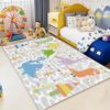 Dinosaur Rug 6x8ft for Kids Room,Grey,6x9