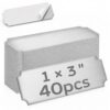 Disabeki 40-Pc Silvery Stainless Steel Blank Nameplates, 1x3 in, Self-Adhesive
