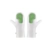 Dishwashing Gloves with Silicone Scrub Bumps, Waterproof Rubber, 1 Pair (Double‑hand Brush (Green))