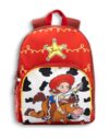 Disney Toy Story Girls Red Jessie Backpack | Adjustable Padded Straps, Front Zip Pocket & Mesh Side Pocket | Back to School