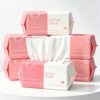 Disposable Face Towel 100 Count, Face Towels, Soft Cotton Dry Wipes Facial Cloths Towelettes for Washing and Drying
